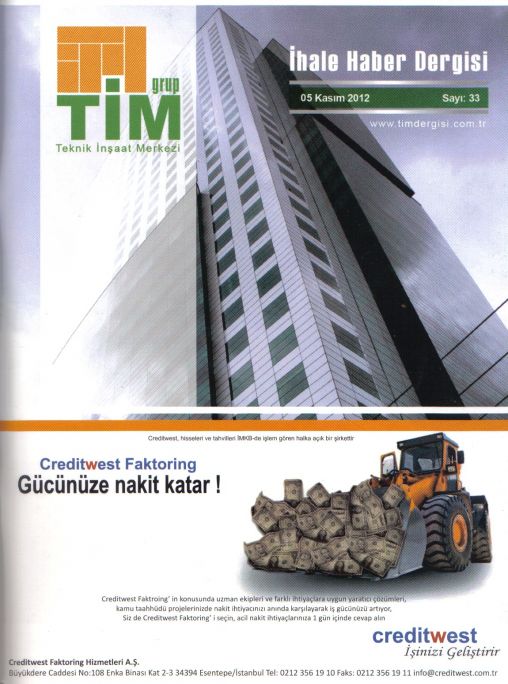  TİM İHALE DERGİSİ,Teknikerler Birliği,Şevket GOLUK