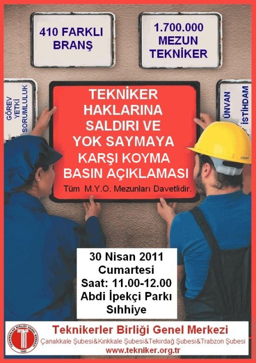  Basın Açıklaması Teknikerler Birliği 30 Nisan 2011